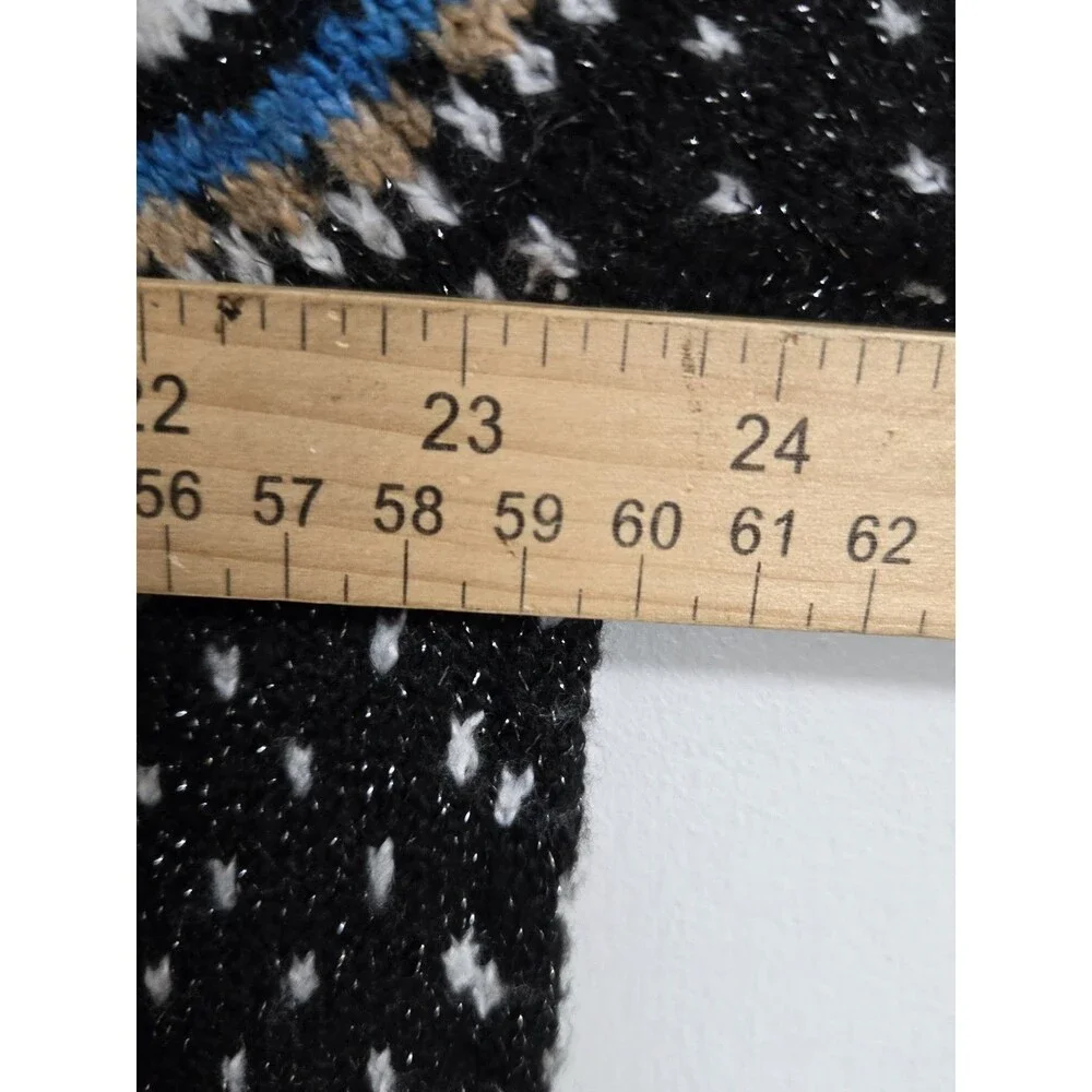 Holiday Time Womens Sweater 1X Fair Isle Soft Black Polar Bear Winter Nordic - Picture 7 of 8